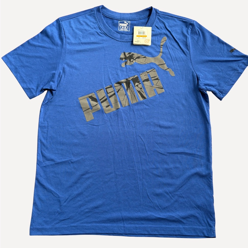 Puma Men’s Royal Blue Activewear T-Shirt with Logo